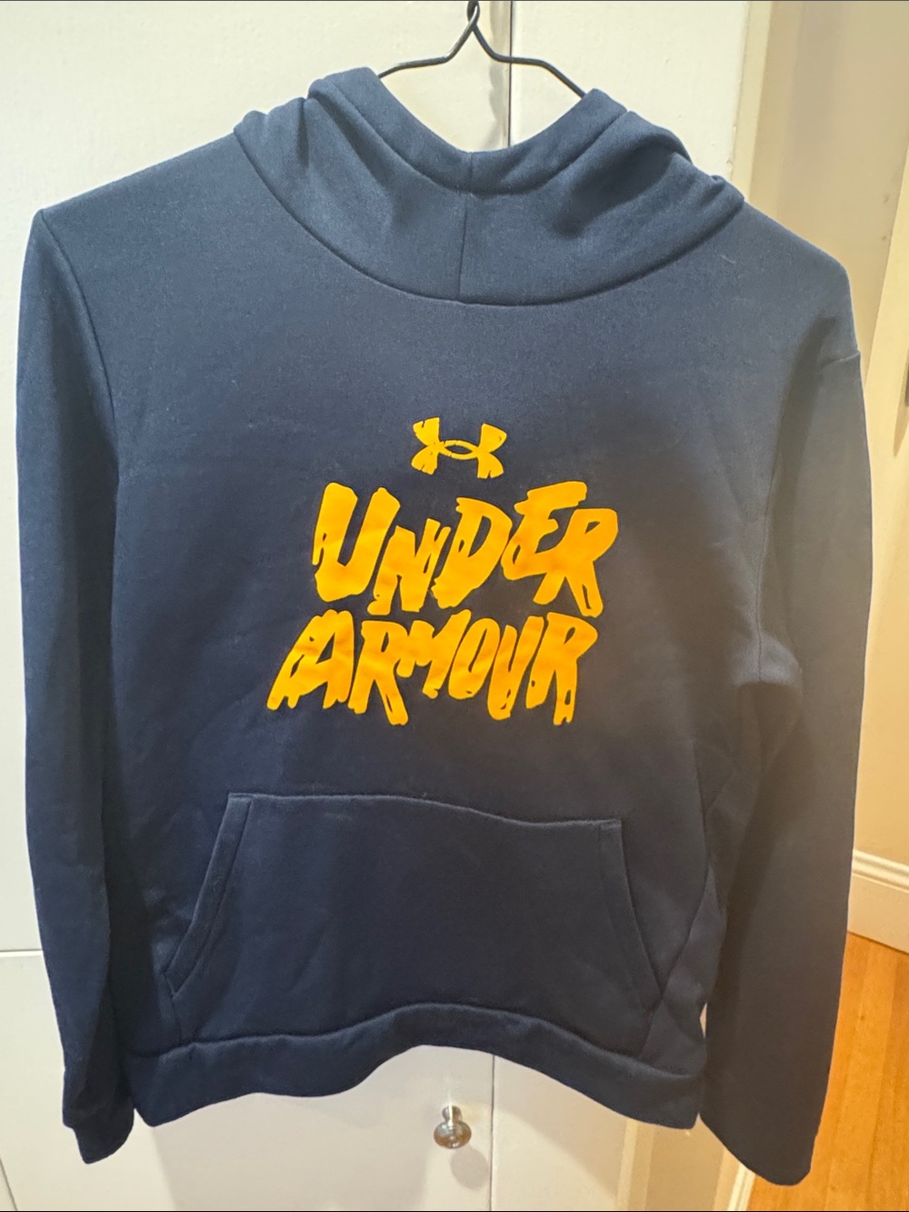 Under Armour Navy Hoodie with Yellow Logo